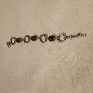 Aluminum and bead bracelet